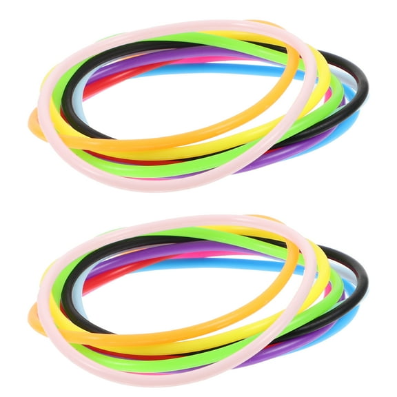100 Pcs Colorful Rubber Bracelet Bracelets for Girls 80s Bracelets Scrunchies for Hair 80s Miss