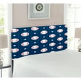 thumbnail image 2 of Sports Headboard, Baseball Patterns on Vertical Striped Background Stars Design, Upholstered Decorative Metal Bed Headboard with Memory Foam, Twin Size, Night Blue Red White, by Ambesonne, 2 of 4