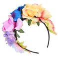 thumbnail image 2 of KAKOWELY Tocado de flores de rosa de simulación, diadema para fiesta de Halloween, broche para el cabello, 2 of 5