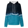 thumbnail image 2 of Gibobby Sudadera Mujer Moda Sudadera suelta para mujer Sudadera con capucha Sudadera con cordón de manga larga colorida informal con bolsillos （Azul， L), 2 of 4