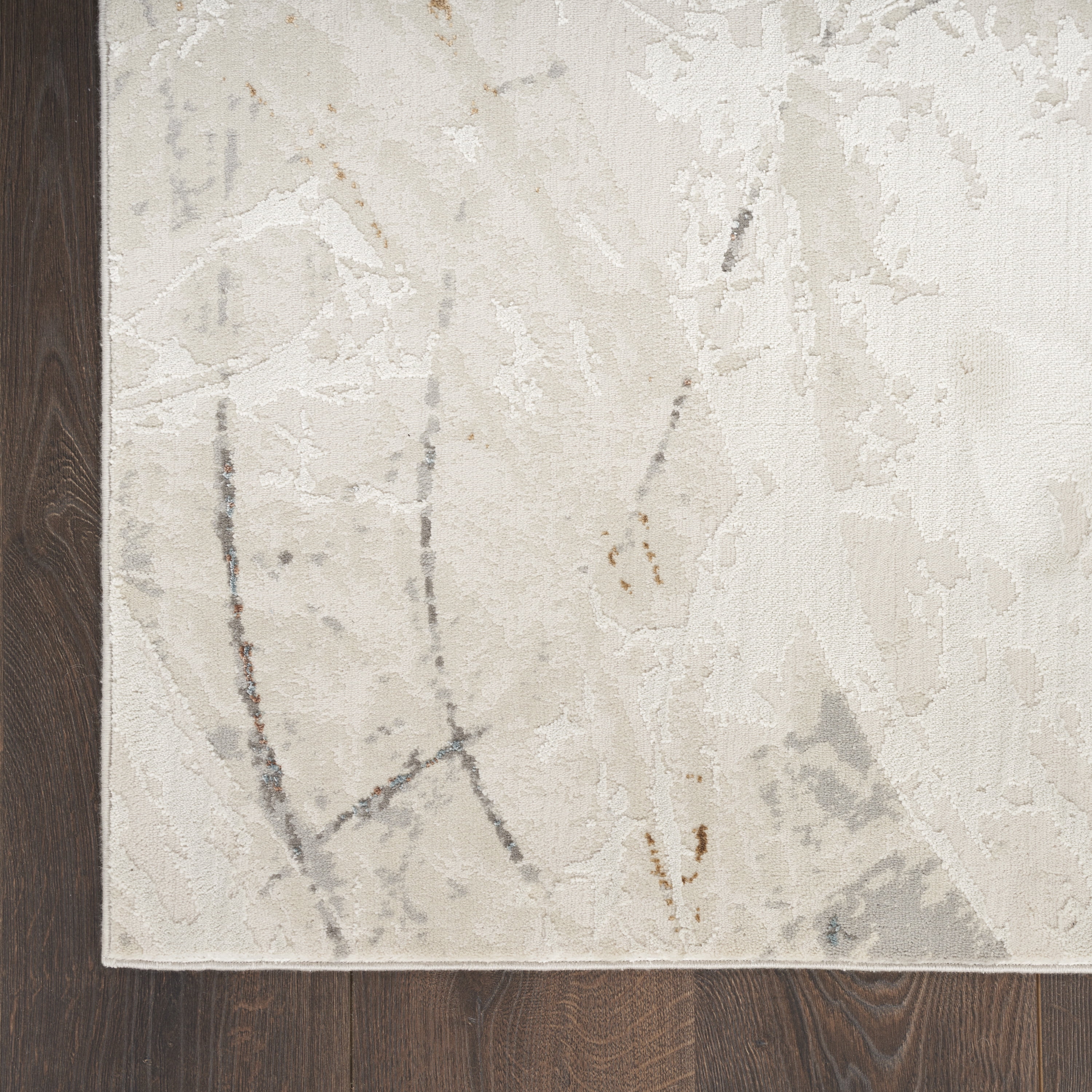 Nourison Desire Abstract Ivory Grey Blue 9' x 12' Area Rug (9x12)