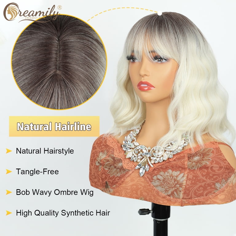 Creamily Curly Blonde Bob Wigs, 12 display picture 3