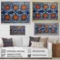 thumbnail image 4 of Designart "Mosaic of Floral Bohemian Blue and Orange Tiles III" Geometric Framed Wall Art Decor - Bohemian Blue Boho Mosaic Bedroom Framed Canvas Wall Art, 4 of 6