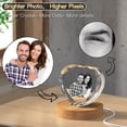 thumbnail image 2 of AISENIN 3D Heart Crystal Photo Personalized Fathers Gifts for Dad Engraved Glass Custom Picture Customized Anniversary Birthday Memorial Day Couples Girlfriend Gifts, 2 of 5