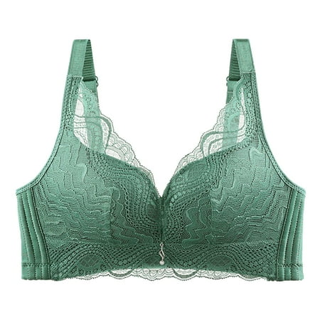 PEASKJP Bras for Women Seamless Plunge Demi Padded T-Shirt Bra Nursing Bras  Green 32