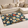 thumbnail image 2 of White Flower Pattern Memory Foam Area Rug 31"x20" Non Slip, Absorbent, Fade Proof for Living Room, Bedroom, Office, 2 of 7
