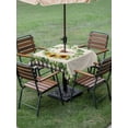 thumbnail image 4 of Outdoor Tablecloth with Umbrella Hole for Patio/Picnic/Party/Camping, Spring Eucalyptus Sunflower Waterproof Table Cloth Square Cover Washable, Farmhouse Birds Rustic Burlap (54"x 54"), 4 of 8