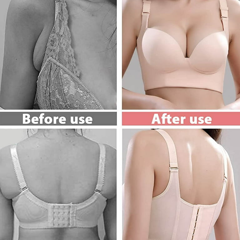 Deep Cup Bra Hides Back Fat,Fashion Deep Cup Bra Bra with Shapewear  Incorporated,Cover Back Fat Bras for Women 