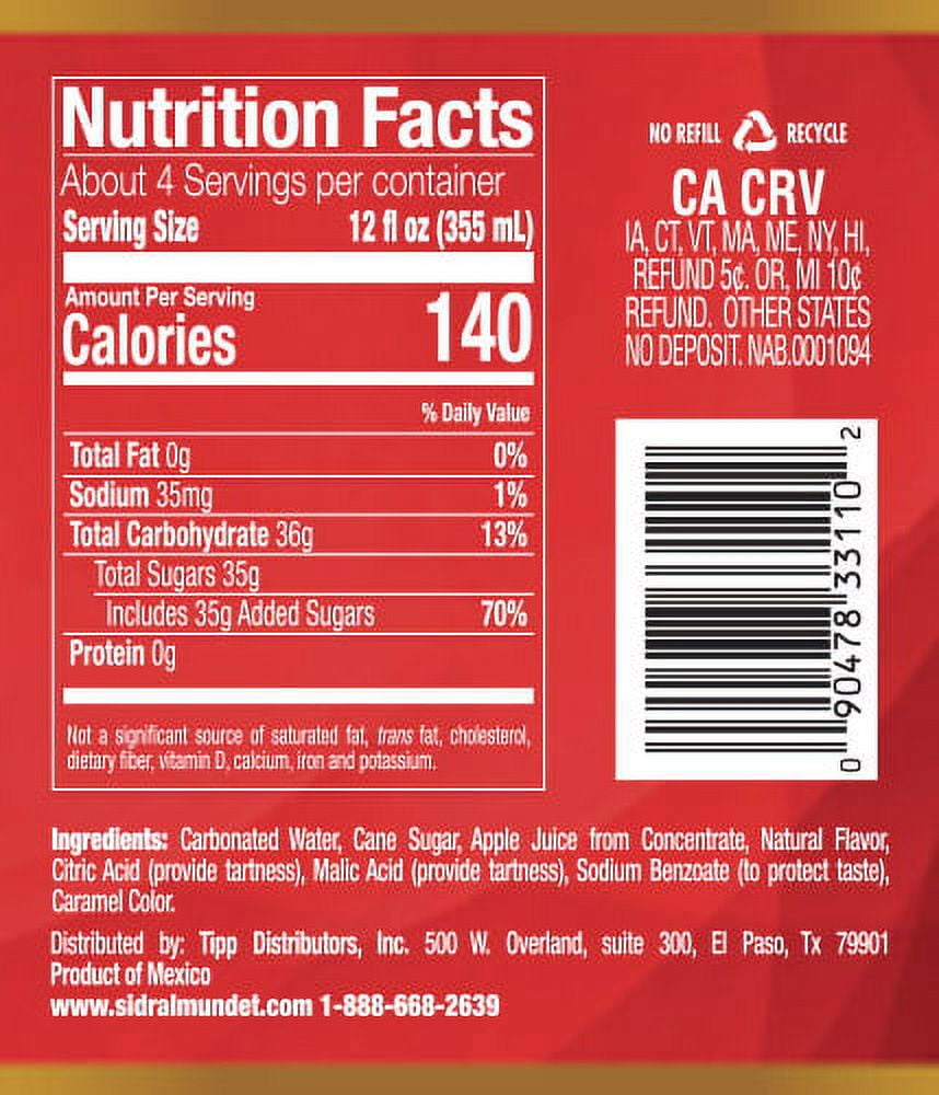 (8 pack) Sidral Mundet Apple Soda, 1.58 qt (1.5 Liter), 1 Count
