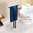 thumbnail image 6 of Free Standing Towel Racks Matte Black 2-Tier Towel Holder for Bathroom Floor Stand with Heavy Marble Base Thicken Steady Design Stainless Steel, 6 of 14