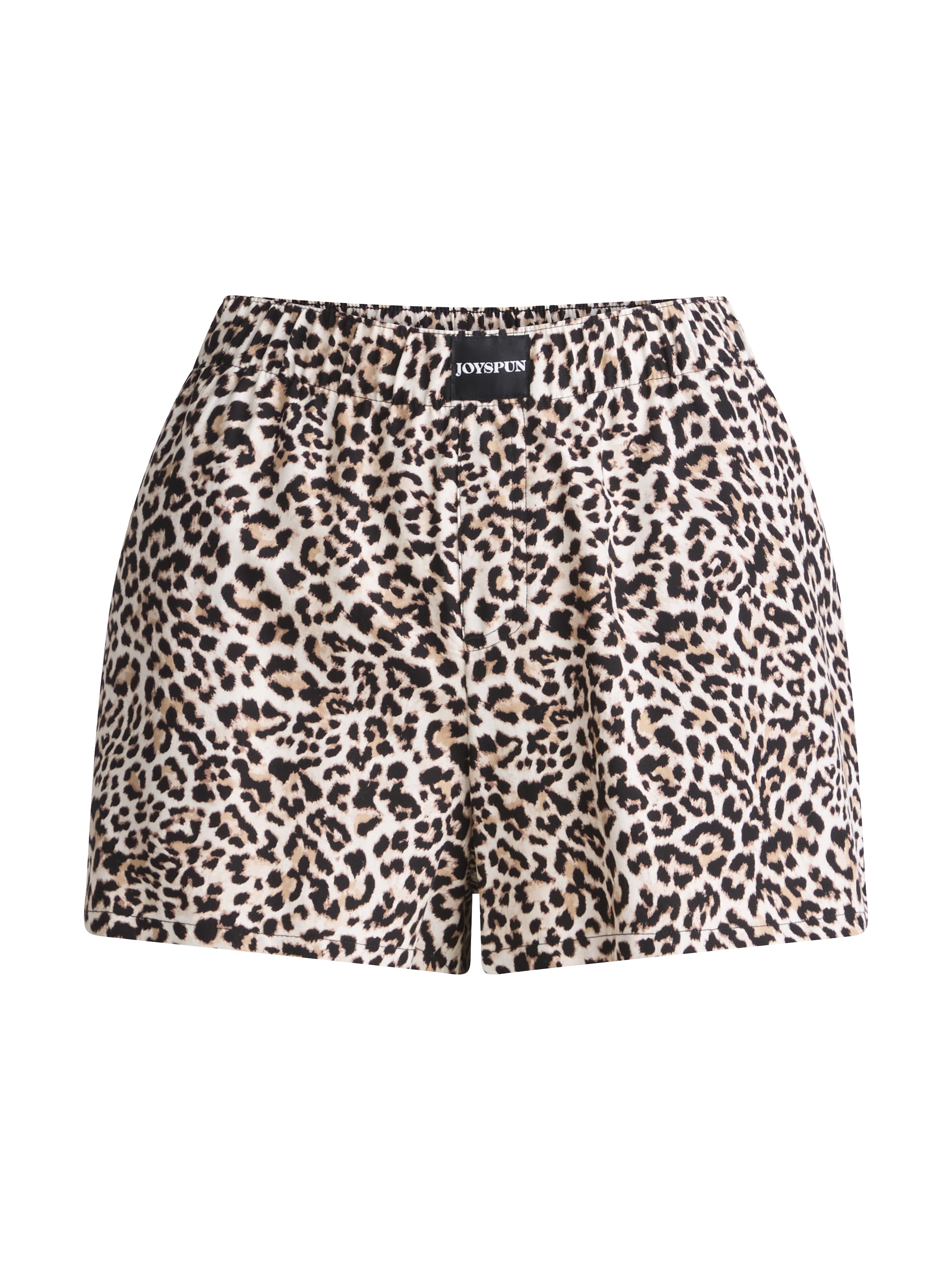 Joyspun Women's Woven Pajama Boxer Shorts, 3 in Inseam, Winter White Animal, Sizes XS-3X
