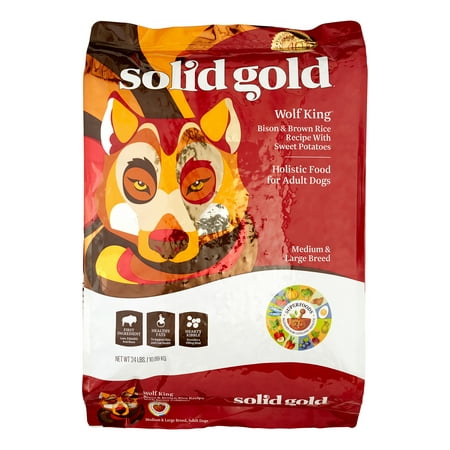 Solid Gold Wolf King Bison & Brown Rice Medium/Large Breed Dry Dog Food, 24 (Best Dog Food For Cavalier King Charles)