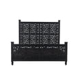 thumbnail image 3 of Taran Designs Monte Floral Carved Solid Wood King Panel Bed in Black, 3 of 6