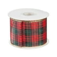 thumbnail image 3 of Evergreen Wired Buffalo Plaid Ribbon Red/Green, 2.5 x 10 Yards, 3 of 4