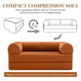 thumbnail image 6 of ATHOPE 63" Folding Convertible Sofa Bed, Oversized Corduroy Upholstered Boneless Couch, Loveseat Sleeper with Pull Out Bed, Floor Sofa Modular Futon Couch for Living Room Bedroom Lounge, Brown, 6 of 11