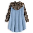 thumbnail image 3 of KZKR Fleece Jacket for Women's Leopard Print Pullover Hoodie Cat Ear Sweatshirt Coat Top with Pocket Fall Warm, 3 of 4