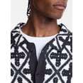 thumbnail image 5 of No Boundaries Men's Faux Crochet Deco Pattern Button Through Sweater Polo, Sizes XS-3XL, 5 of 6