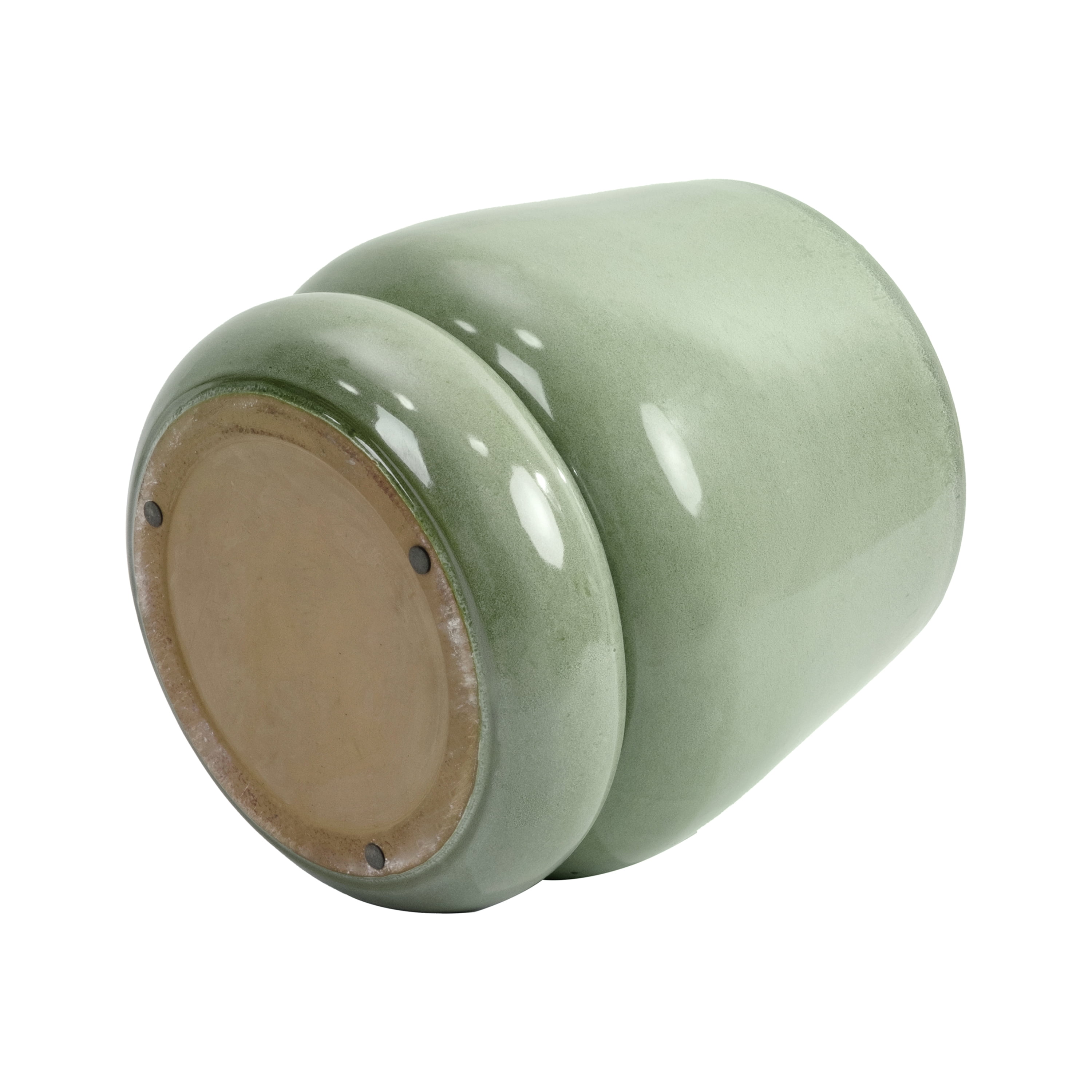 Beautiful 12" Soft Sage Bubble Base Tapered Ceramic Planter with Saucer by Drew Barrymore