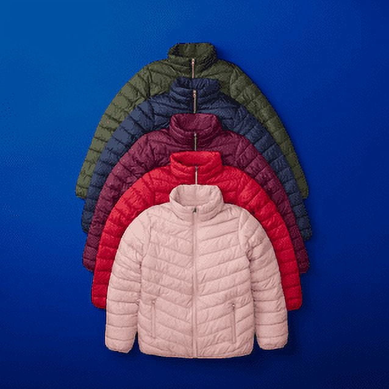Big Chill Women's and Women’s Plus Packable Puffer Jacket, Midweight, Sizes S-3X