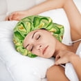 thumbnail image 6 of Rateoe Green Avocado Pattern Silk Satin Hair Bonnet for Sleeping, Adjustable Sleep Cap Turban for Women , Curly Straight Hair Long Large Braid, 6 of 6