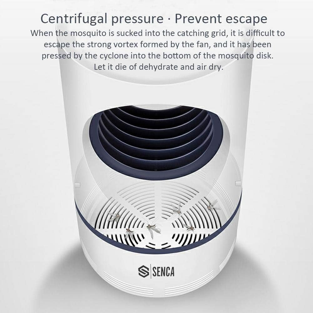 Electric Indoor Mosquito Trap, Mosquito Killer Lamp with USB Power Supply and Adapter, Suction Fan, No Zapper, Child Safe