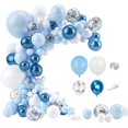 thumbnail image 1 of 107 Uds. Globos azules decoraciones para fiestas, globos azules y blancos del océano Macaron globo de látex azul decoraciones para fiestas Kit de globos para niñas JFHHH pequeña, 1 of 1