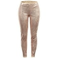 thumbnail image 5 of UJNDER Women's Solid Color Sequin Shiny Slim Fit Leggings for Casual Wear and Parties Beige XL, 5 of 8