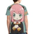 thumbnail image 2 of Boys Girls Anya Forger Spy X Shirt Graphic T-Shirt Crewneck Short Sleeve 3d Colorful Tops Tees, 2 of 7