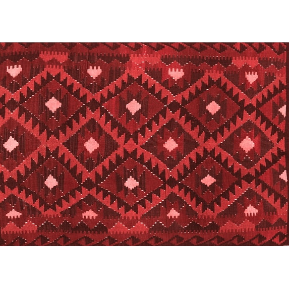 Ahgly Company Indoor Rectangle Oriental Red Traditional Area Rugs, 2' x 3'