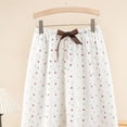 thumbnail image 4 of cfhntfmh Women's Comfy Casual Pajama Pants with Drawstring Spring Summer Lounge Bottom Wide Leg Pajama Pants, 4 of 5
