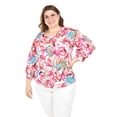 thumbnail image 1 of Blusa estampado floral Roman Fashion /Tallas Extras, 1899 (Rosa /Flores) rosa 40, 1 of 5