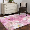 thumbnail image 3 of Spring Cosmos Area Rugs 4x6 ft Pink White Flowers Nature Plant Washable Rug Non Slip Indoor Carpet Absorbent Floor Mat for Living Room Bedroom Dining Room, 3 of 9