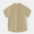 thumbnail image 7 of Landzoo Boys T Shirt Solid Color Short Sleeve Mandarin Collar Shirt Summer Cozy Soft Toddler Kids Boys Tees Size 18-24 Months Khaki, 7 of 7