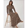 thumbnail image 2 of Printed Crew Neck Maxi Dress with Belt, 2 of 7