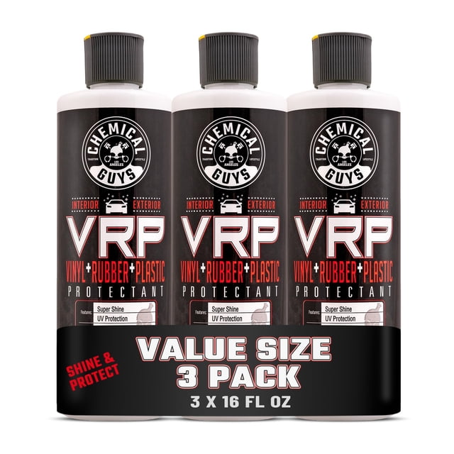 Aderezo plástico de goma y vinilo Chemical Guys VRP, 3 x 475 ml