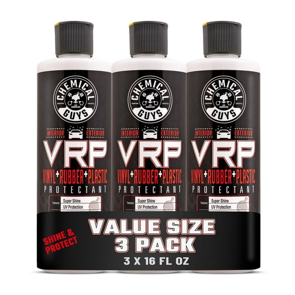 Aderezo plástico de goma y vinilo Chemical Guys VRP, 3 x 475 ml