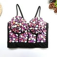 thumbnail image 6 of Zhi Women's Floral Cami Top with Built-In Bra, Cropped Length & Adjustable Straps, Casual Wear, 6 of 6