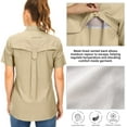 thumbnail image 4 of FEN AI Womens Safari Fishing Shirts UPF 50+ Outdoor Summer Tops Ladies Khaki Short Sleeve Shirt for Casual Hiking Work with 2 Pockets, 4 of 9