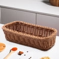 thumbnail image 2 of Desktop Cutlery Storage Basket Woven Basket Restaurant Tableware Drain Storage Box Tableware Storage Basket, Brown, 2 of 7
