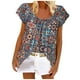 thumbnail image 1 of Camiseta informal para mujer, blusa estampada de manga corta con cuello redondo, Tops Fridja  zx816, 1 of 7