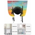 thumbnail image 6 of Mountain Tree Silhouette Tie Up Curtains for Window, Thermal Insulted Balloon Shade Adjustable Rod Pocket Curtains Valance Panels for Kitchen Bathroom Cafe 42 x 63 Orange Blue Sky Watercolor, 6 of 6