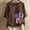 Brown, variant on ZHUGeLI 4th of July Shirt for Women Women's Cotton And Linen Printed T-shirt For Slimming And Casual Personality Printing Top For Women's Clothing, American Flag Patriotic Shirts 2024