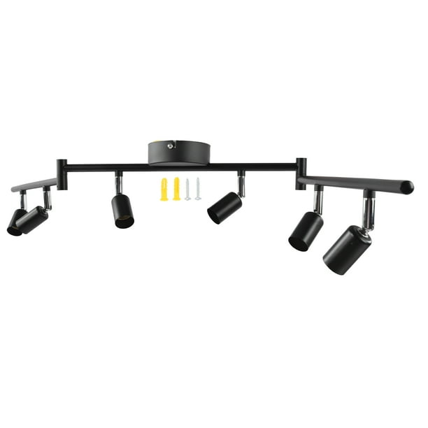 Kit de iluminación de riel Luz de riel Luz de riel giratoria Foco de techo de 6 vías Kit de iluminación de riel Cabezal de lámpara giratorio Foco de techo de 6 vías Enchufe ANGGREK Otros