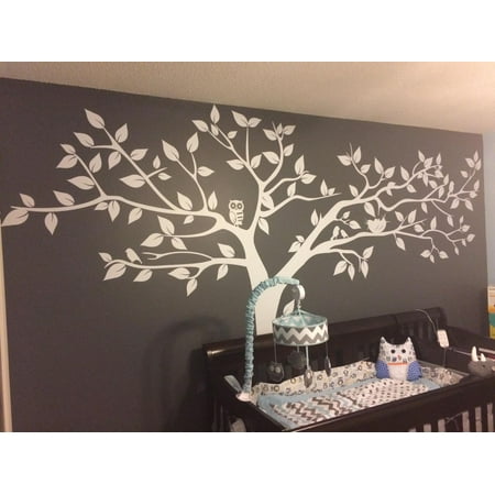 - Popeven Large White Tree Wall Decal Birch Sticker Family Tree For Nursery Living Room Home Decor 133''