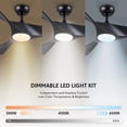 thumbnail image 4 of Bestco 52 inch Propeller Ceiling Fan with Light Remote Control 6 Fan Speeds Black, 4 of 9