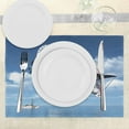 thumbnail image 3 of Ambesonne Aviation Place Mats Set of 4, Sea Flying Cloudy Sky, Standard Size, Violet Blue Grey, 3 of 6
