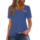 thumbnail image 2 of mfyjkho Tops Casuales Para Mujer, Camisa Informal De Manga Corta Con Cuello En V Y Botones De Color Liso Para Mujer. Tops Para Hacer Ejercicio Para Mujer L, 2 of 5