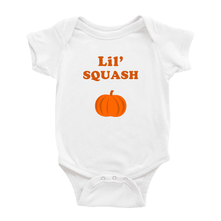 

Cute Baby Jumpsuit Lil Squash Vegetable Funny Boy & Gril Infant Clothes (White 3-6 Months)