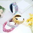 thumbnail image 7 of Sequin Headband for Women Rainbow Knotted Hair Bands Accessories Sparkly Girls Headbands Yellow, 7 of 7