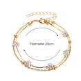 thumbnail image 4 of Fiudx Tobillera En Aleación de Doble Capa, Elegante Cadena de Diamantes, Ideal para Fiestas, Banquetes, Regal de Moda para Mujer, Diseño Ajustable., 4 of 5